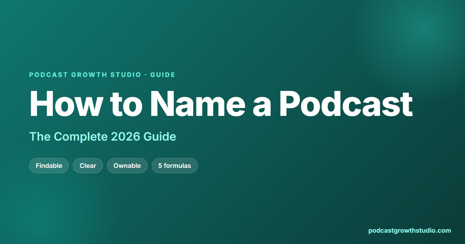 How to Name a Podcast, the complete 2026 guide from Podcast Growth Studio