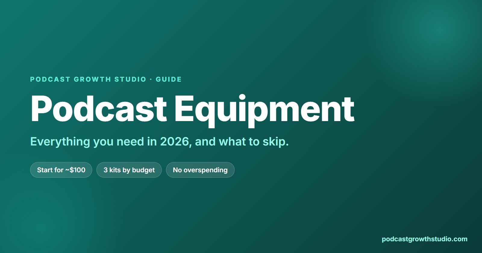 Podcast equipment in 2026, everything you need and what to skip, from Podcast Growth Studio