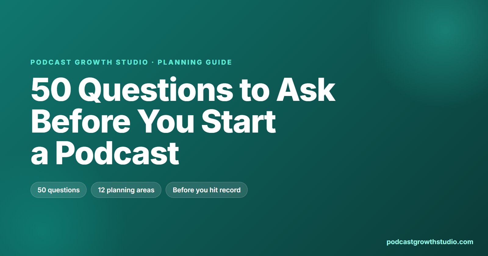 50 questions to ask before you start a podcast, the 2026 planning guide from Podcast Growth Studio